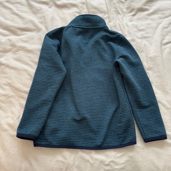 Crewcuts Boys Teal Ribbed Snap Pullover Sweatshirt Size 6-7 - Picture 2 of 4